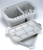 Jakar Rectangular Brush Tub With Integrated Palette in Lid - pale grey Photo