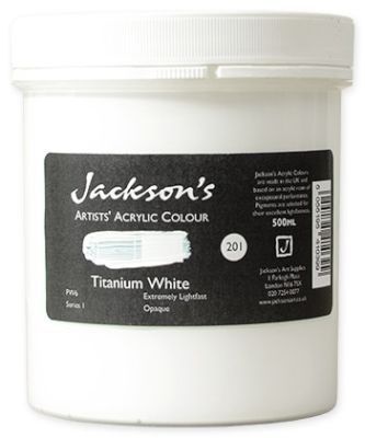 Photo of English Press Jackson's - Artist Acrylic Paint - 500ml - Titanium White