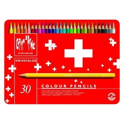 Photo of Caran Dache Caran d'Ache Swisscolor Watersoluble Coloured Pencil Set in Metal Tin
