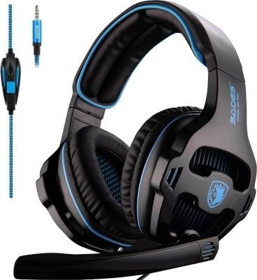 Sades 810 Gaming Headphones with Mic Black Blue