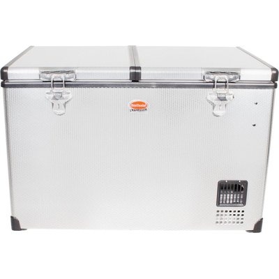 Photo of Snomaster - 81.5L Dual Compartment Stainless Steel Fridge/Freezer AC/DC