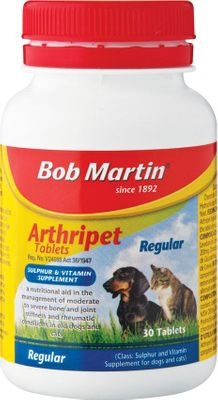 Photo of Bob Martin Arthripet Regular Sulphur and Vitamin Supplement Tablets for Dogs and Cats