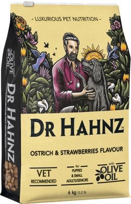 Photo of Dr Hahnz Ostrich & Strawberries Flavour Dry Dog Food for Small/Medium Breeds