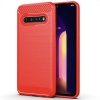 CellTime LG V60 ThinQ Shockproof Carbon Fiber Design Cover - Red Photo