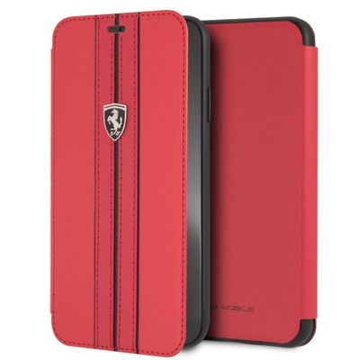 Ferrari Pu Leather Flip Case iPhone XS MAX Red