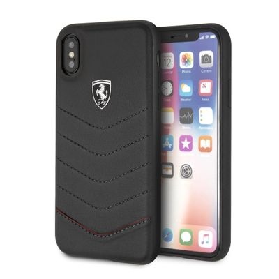 Ferrari Quilted Leather Hard Case iPhone X XS Red