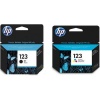HP 123 Black 123 Tri-Colour Original Ink Cartridge Bundle Photo