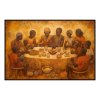 Fancy Artwork Canvas Wall Art :African Family Sitting Around a Table - Photo