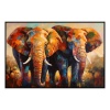 Fancy Artwork Canvas Wall Art :Two Elephants Walking Abstract - Photo