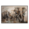 Fancy Artwork Canvas Wall Art :Two Elephants and Two Calves - Photo
