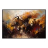 Fancy Artwork Canvas Wall Art :Lion Figures with Horns - Photo