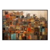 Fancy Artwork Canvas Wall Art :Through Collage Abstract Shapes Textures - Photo