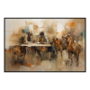 Fancy Artwork Canvas Wall Art :Earthy Tones Energetic Brushstrokes - Photo