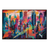 Fancy Artwork Canvas Wall Art :Vibrant Hues Intersecting Lines - Photo