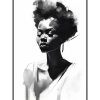 Fancy Artwork Canvas Wall Art :Light Sketch Woman With African Heritage - Photo