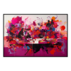 Fancy Artwork Canvas Wall Art :Vibrant Reds and Purples Abstract - Photo