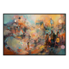 Fancy Artwork Canvas Wall Art :Vibrant Hues and Intersecting Lines - Photo