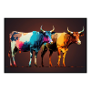Fancy Artwork Canvas Wall Art :Two Colourful Sahiwal Cattle - Photo