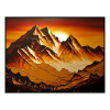Fancy Artwork Canvas Wall Art :Golden Sunset Over Mountains - Photo