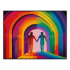 Fancy Artwork Canvas Wall Art :Rainbow Connecting Two Figures - Photo