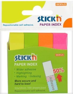 Photo of Stick N Neon Paper Index tabs