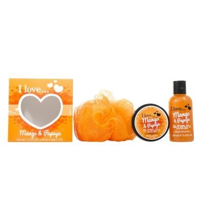 Photo of I Love Mango & Papaya Mini Box Of Love - Bubble Bath & Body Butter & Coloured Puff - Parallel Import