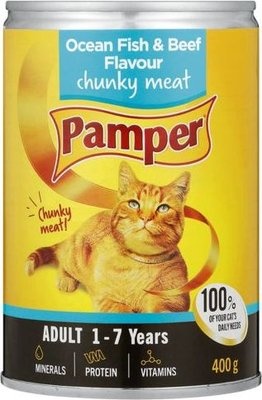 Photo of Pamper Tinned Cat Food - Ocean Fish Beef Flavour Loaf