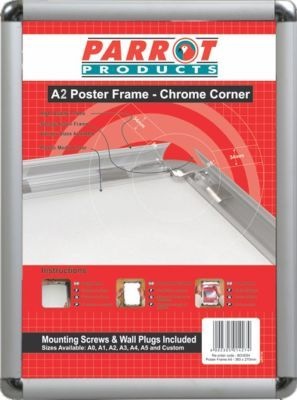 Photo of Parrot A2 Chrome Corner Poster Frame