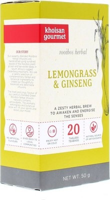Photo of KHOISAN GOURMET Green Rooibos Lemongrass & Ginseng Tea