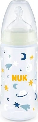 Photo of Nuk First Choice Glow in the Dark Wide Neck Bottle with Silicone Teat