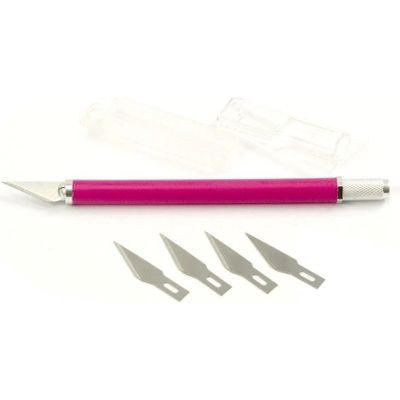 Photo of Couture Creations Precision Craft Knife with Pink Rubber Handle
