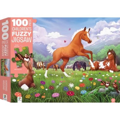 Photo of Hinkler Books 100-Piece Children's Fuzzy Jigsaw: Horsing Around