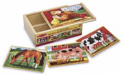 Photo of Melissa Doug Melissa & Doug Farm Animals Puzzles in a Box - 12 Piece