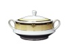 Noritake - Braidwood Covered Vegetable Dish - White and Gold With Black Detail 26 x 26 x 12cm Photo
