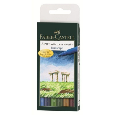 Photo of Faber-Castell PITT Artist Pens - Landscape Set With Brush Tip
