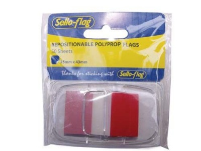 Photo of Sellotape Sello-Flag Repositionable PP Flags - Red