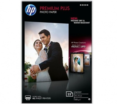 Photo of HP Premium Plus Glossy 300gsm Photo Paper - 10x15cm