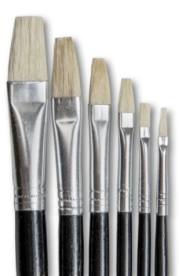 Dala 577 Flat Pure Bristle Paint Brush Set of 6 Brushes