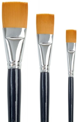 Photo of Dala 759 Flat Taklon Paint Brush - Set of 3 Brushes