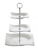 Maxwell & Williams - White With Stainless Steel Basics Motion Cake Stand - 3 Tier Photo