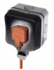 Stingray - IP66 Single SA socket - Black & Orange 16amp Photo