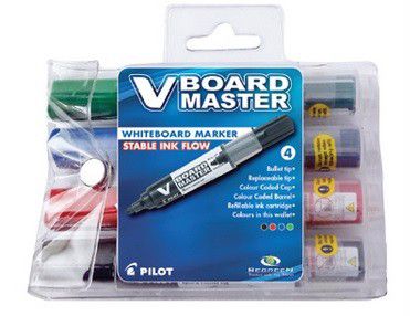 Photo of Pilot V Board Master Whiteboard Markers - Wallet of 4 Colours