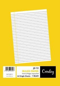 Photo of Croxley JD72 F&M Ruled Paper A4 Single Sheets - 1 Ream
