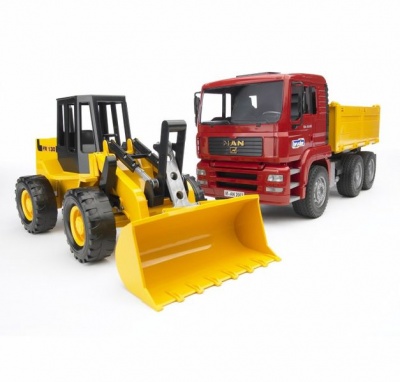 Bruder MAN TGA Construction Truck with Road Loader FR130