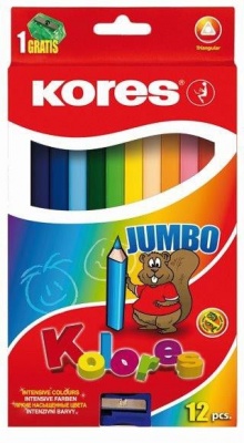 Photo of Kores Kolores 12 Triangular Jumbo Coloured Pencils