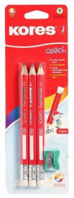 Photo of Kores Grafitos Triangular Coach HB Pencils With Eraser Tip