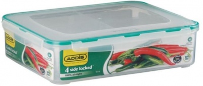Photo of Addis - Rectangle 4 Sided Clip Lock Saver With Divisions - 4.1 Litre