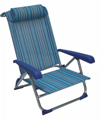 Photo of Bushtec Low Back Beach Chair- Blue Striped