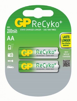 Photo of GP Batteries GP AA 1.2V 2100 mAh NiMH Rechargeable Batteries - Pack of 2
