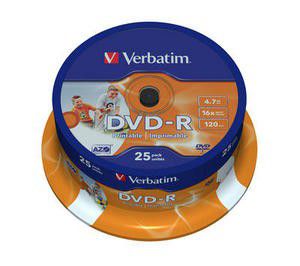Photo of VERBATIM - 4.7GB DVD-R - PRINTABLE SPINDLE